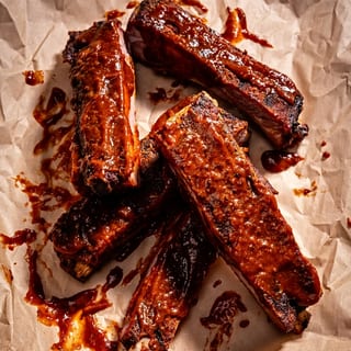 1/3 Rack (4 bones) of Pork Smoked Ribs